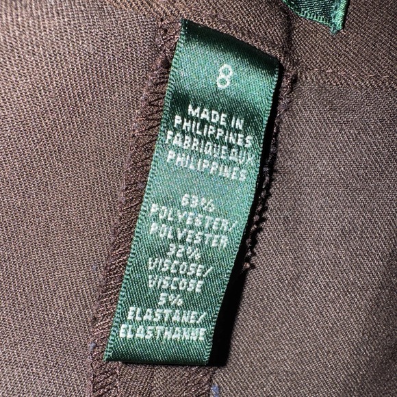 Lauren Ralph Lauren Pants‎ Women's Size 8 Brown Sanderson Dress Work Career - Picture 5 of 5